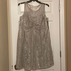ModCloth silver glitter lace dress. Size 20. NWT. Smoke and pet free home.